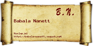 Babala Nanett névjegykártya